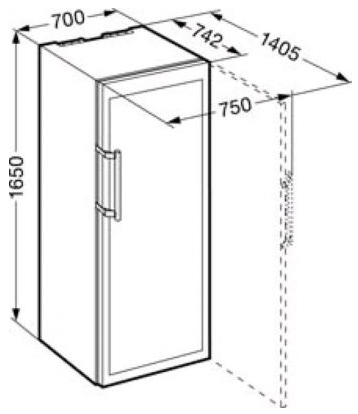 Схема встраивания Винный шкаф Liebherr WKt4552