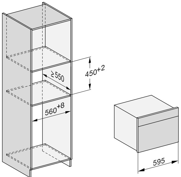 Схема встраивания Духовой шкаф с паром Miele DGC7840BRWS