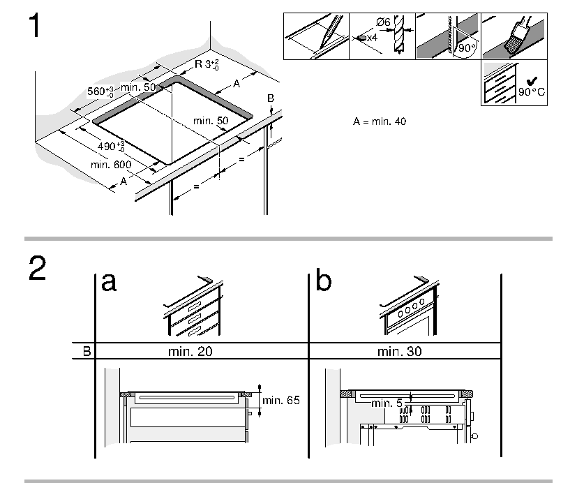 Схема встраивания Варочная панель Gaggenau CI261114