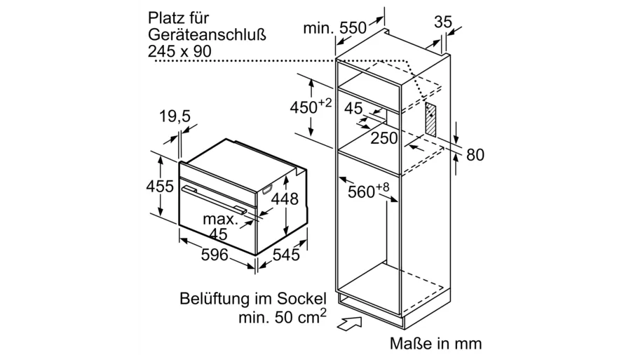 Схема встраивания Микроволновая печь Neff C17UR02G0