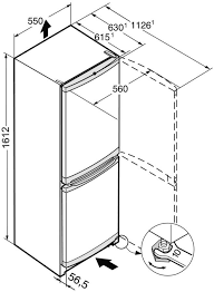 Схема встраивания Холодильник Liebherr CUno2831
