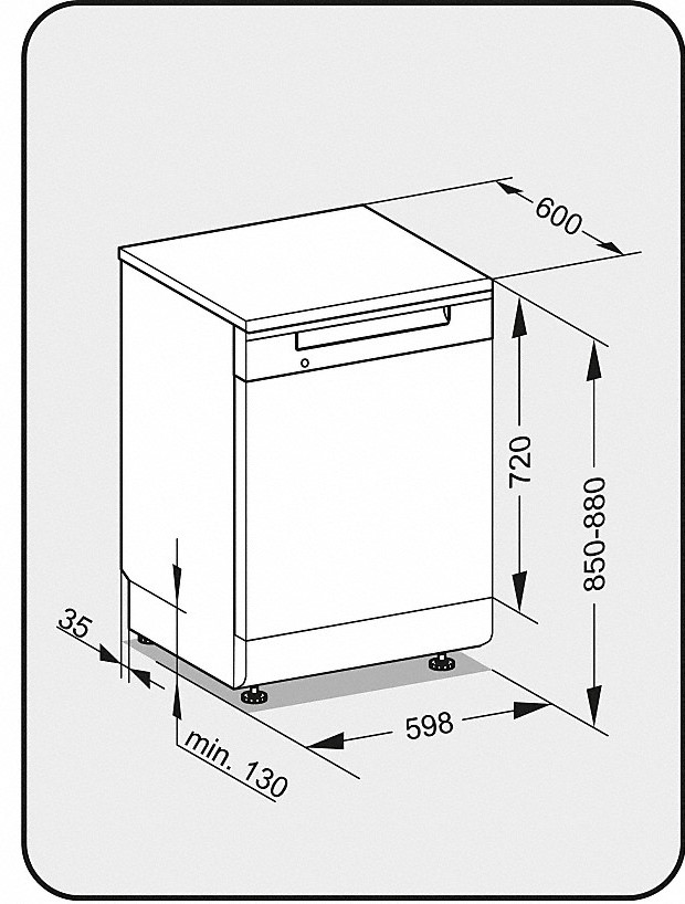 Схема встраивания Посудомоечная машина Miele G5210SCBRWS