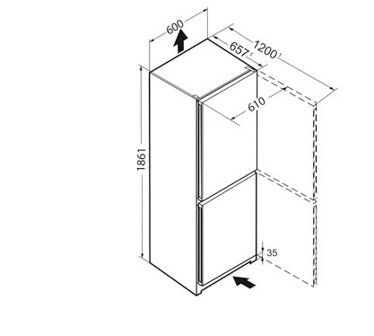 Схема встраивания Холодильник Liebherr CN4313
