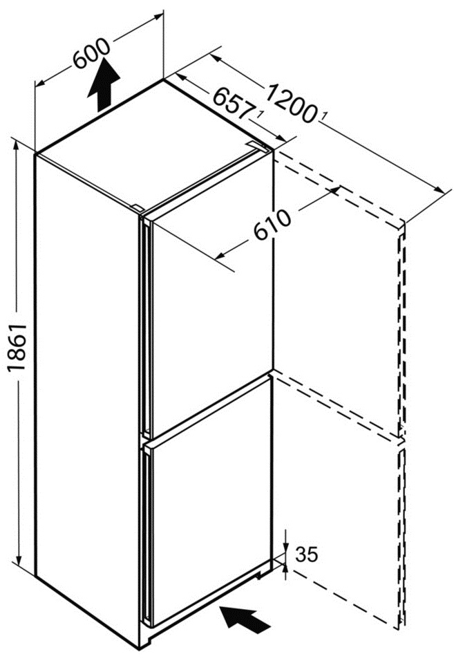 Схема встраивания Холодильник Liebherr CNP4313