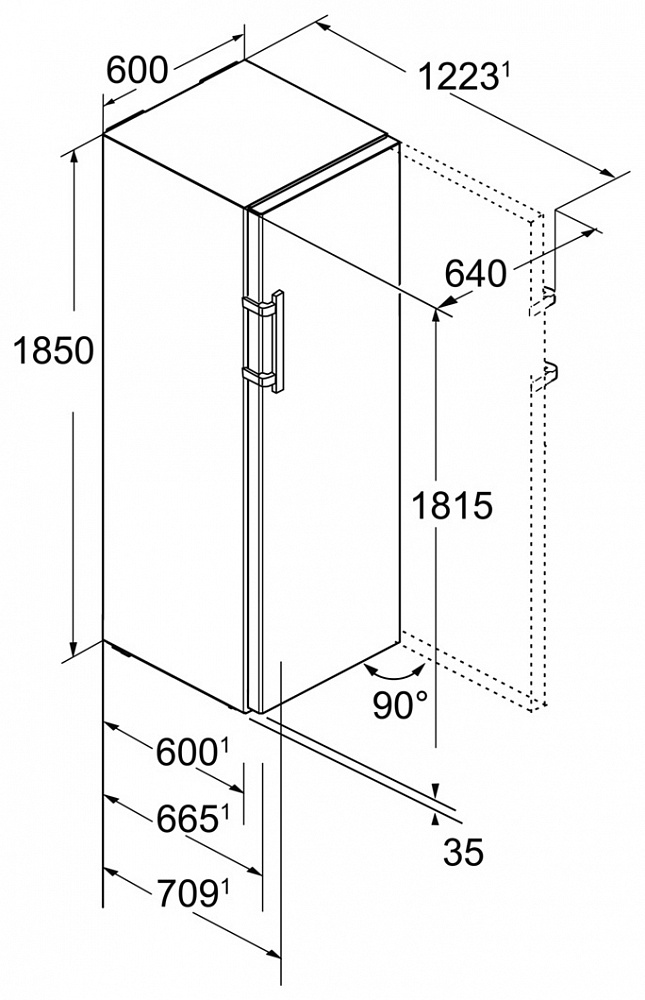 Схема встраивания Холодильник Liebherr SKBes4370